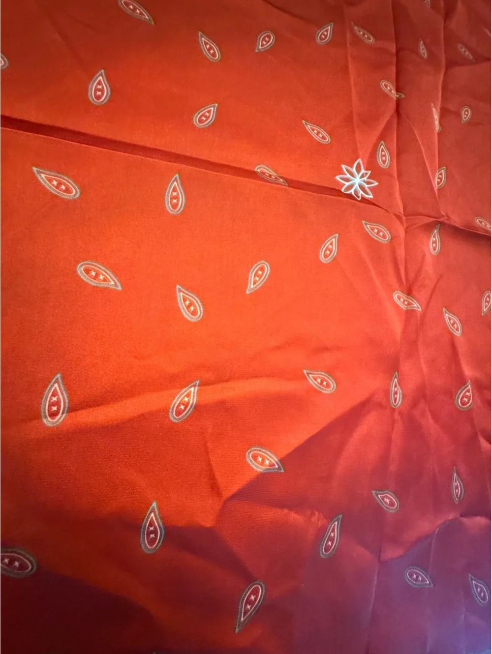Red Bandana with Classic Paisley Pattern and Floral Accents 276